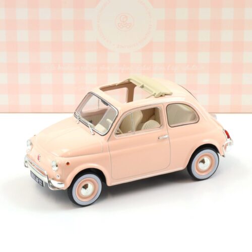 1:18 Norev Fiat 500 L pink 1968 with Special Birth Pack