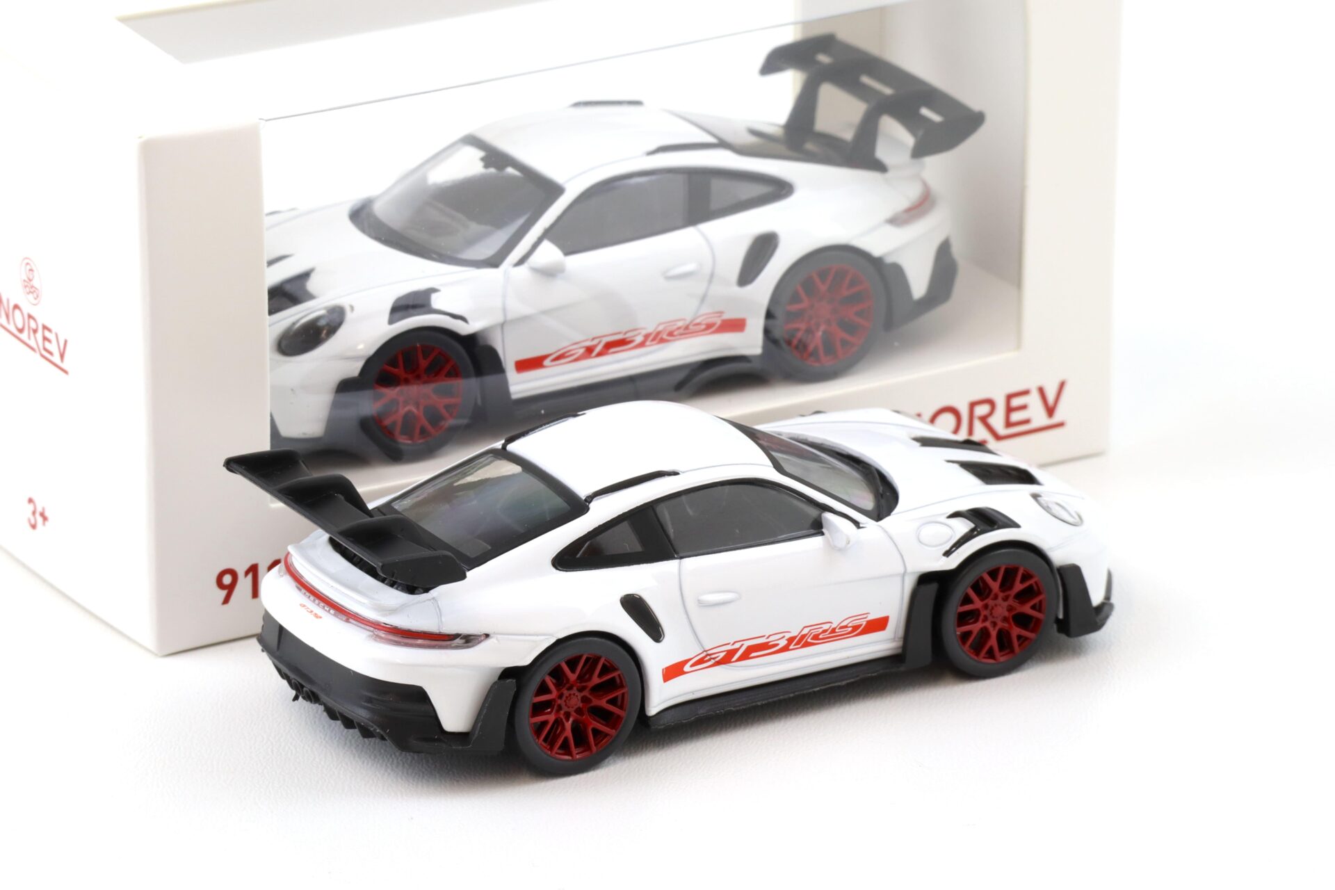 1:43 Norev Jet Car Porsche 911 (992) GT3 RS white/ pyro red 2022