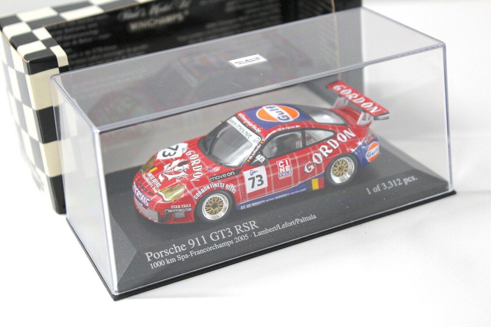 1:43 Minichamps Porsche 911 996 GT3 RSR 1000 km SPA 2005 GULF #73