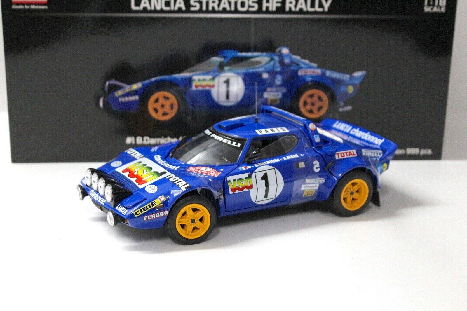 1:18 SunStar Lancia Stratos HF Rally Monte Carlo #1 blue