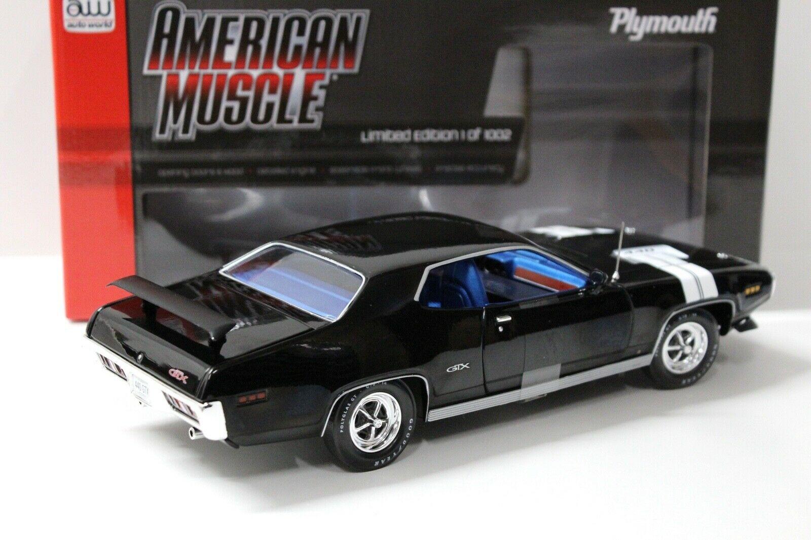 1:18 Auto World Plymouth GTX Coupe 1971 black