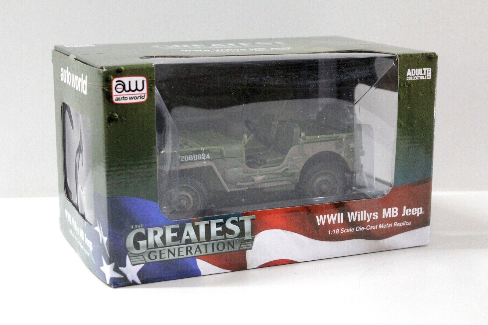 1:18 Auto World Willys Jeep US Army 1941 muddy green