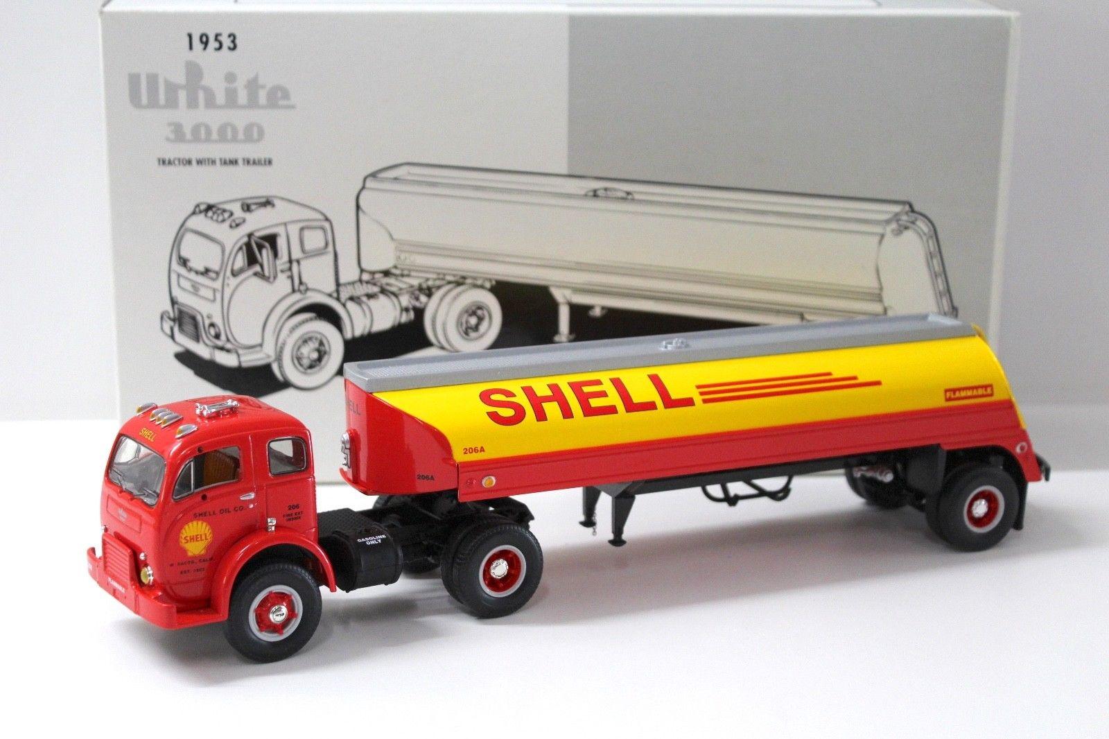 1:34 First Gear White 3000 Truck + Tank Trailer *SHELL*