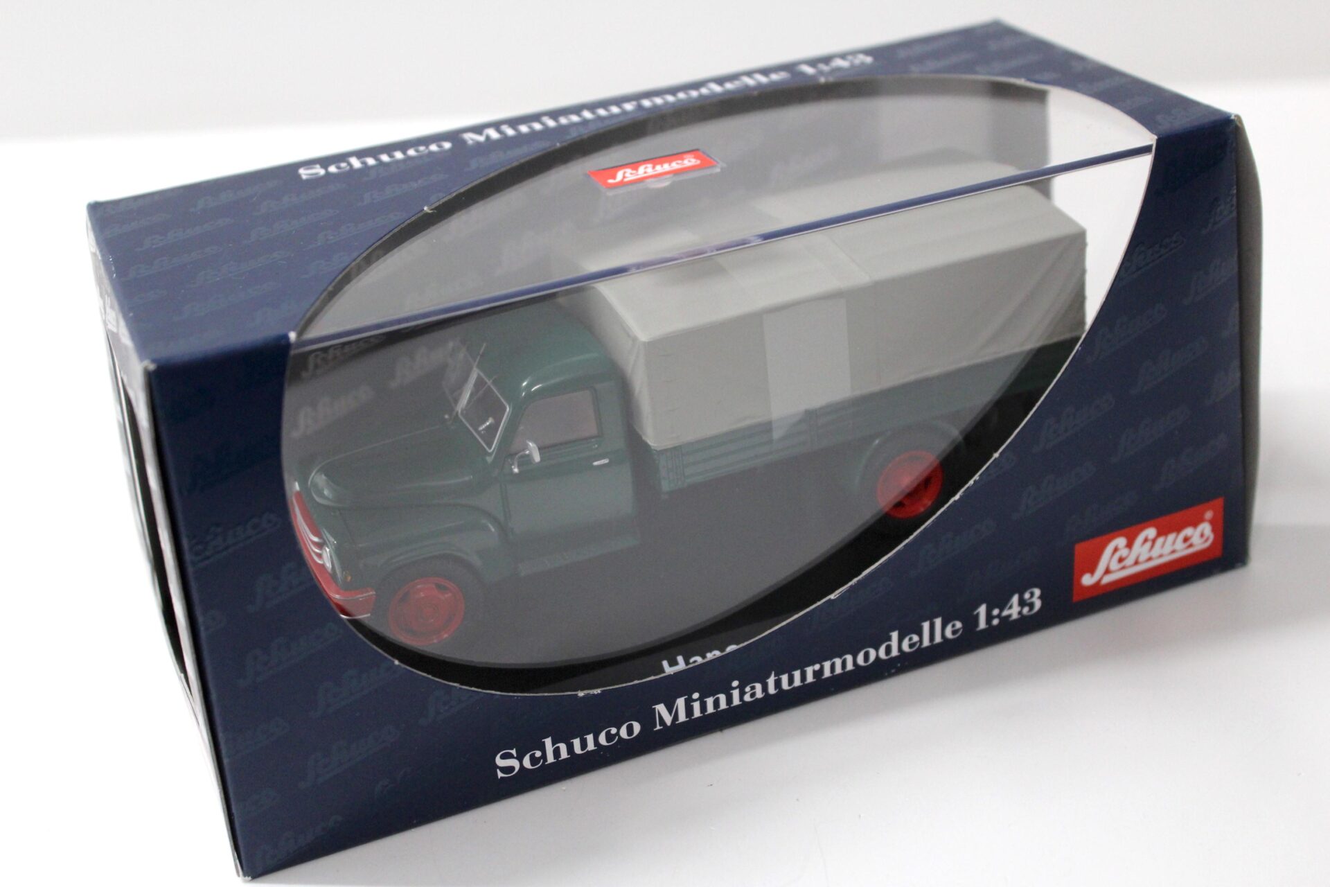 1:43 Schuco Hanomag L28 Pritsche/ Plane green/ grey