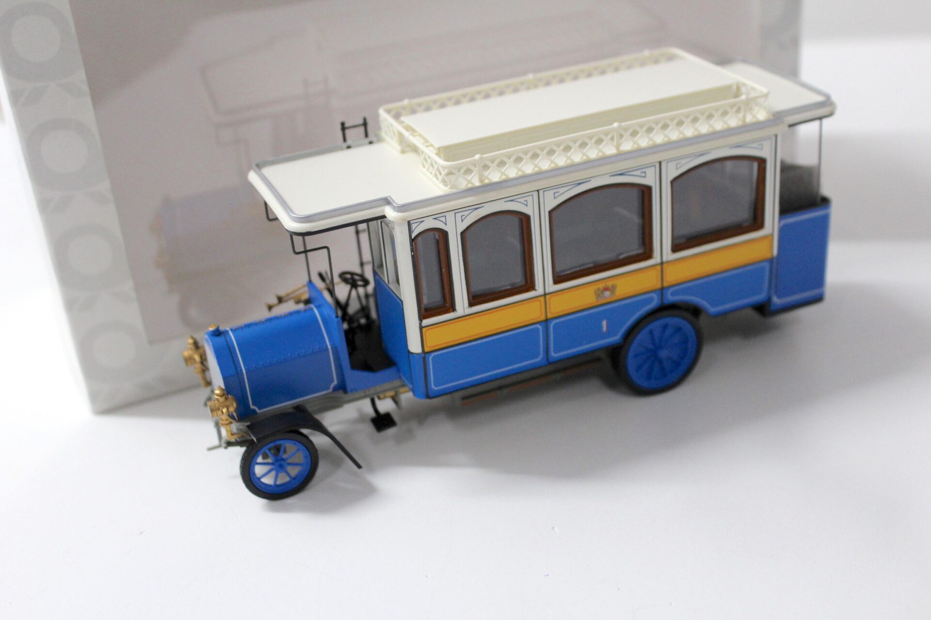 1:43 Dingler 1905 Daimler Deutsche Post Philatelie Kraftpostbus blue