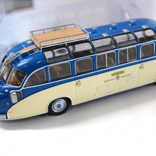 1:43 Minichamps Setra S8 Bus Panorama 1953 blue/ ivory Kroiss-Reisen