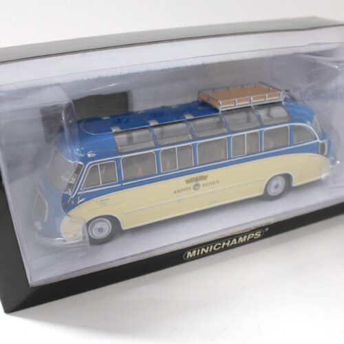 1:43 Minichamps Setra S8 Bus Panorama 1953 blue/ ivory Kroiss-Reisen