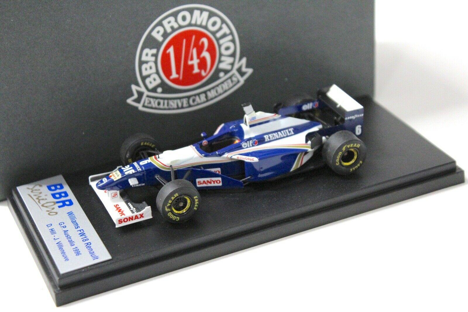 1:43 BBR () F1 Williams Renault FW18 GP Australia Villeneuve