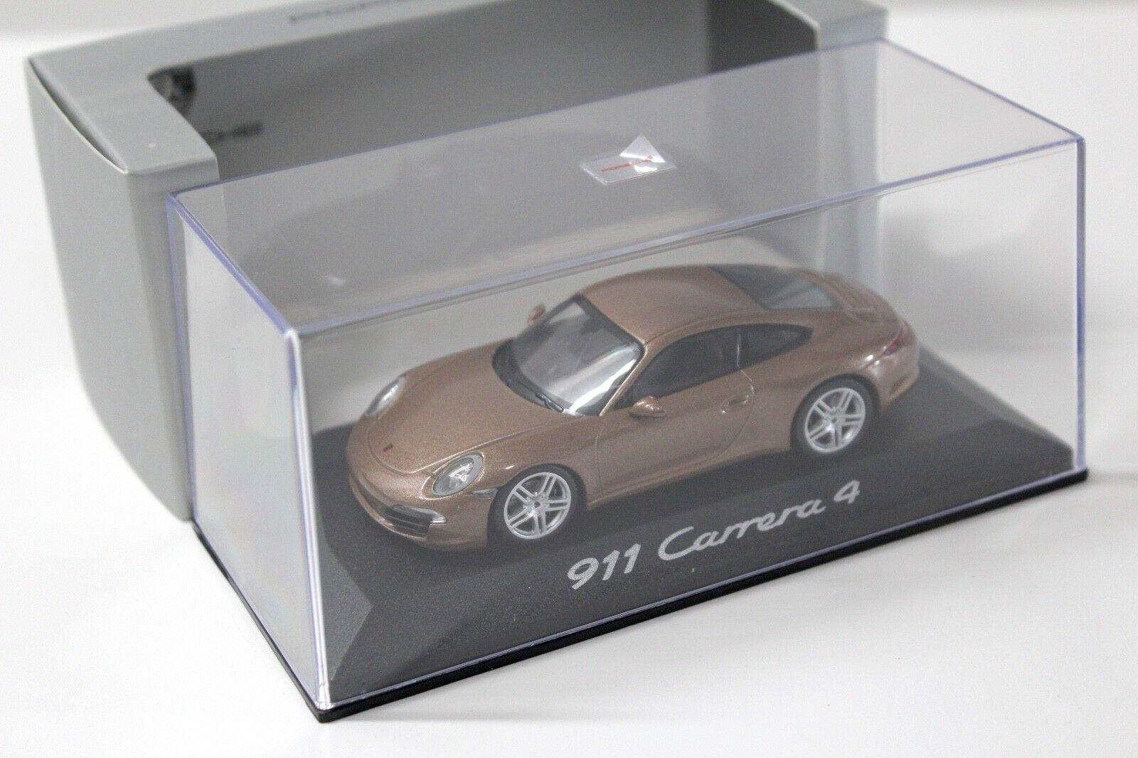1:43 Minichamps Porsche 911 (991) Carrera 4 brown DEALER VERSION