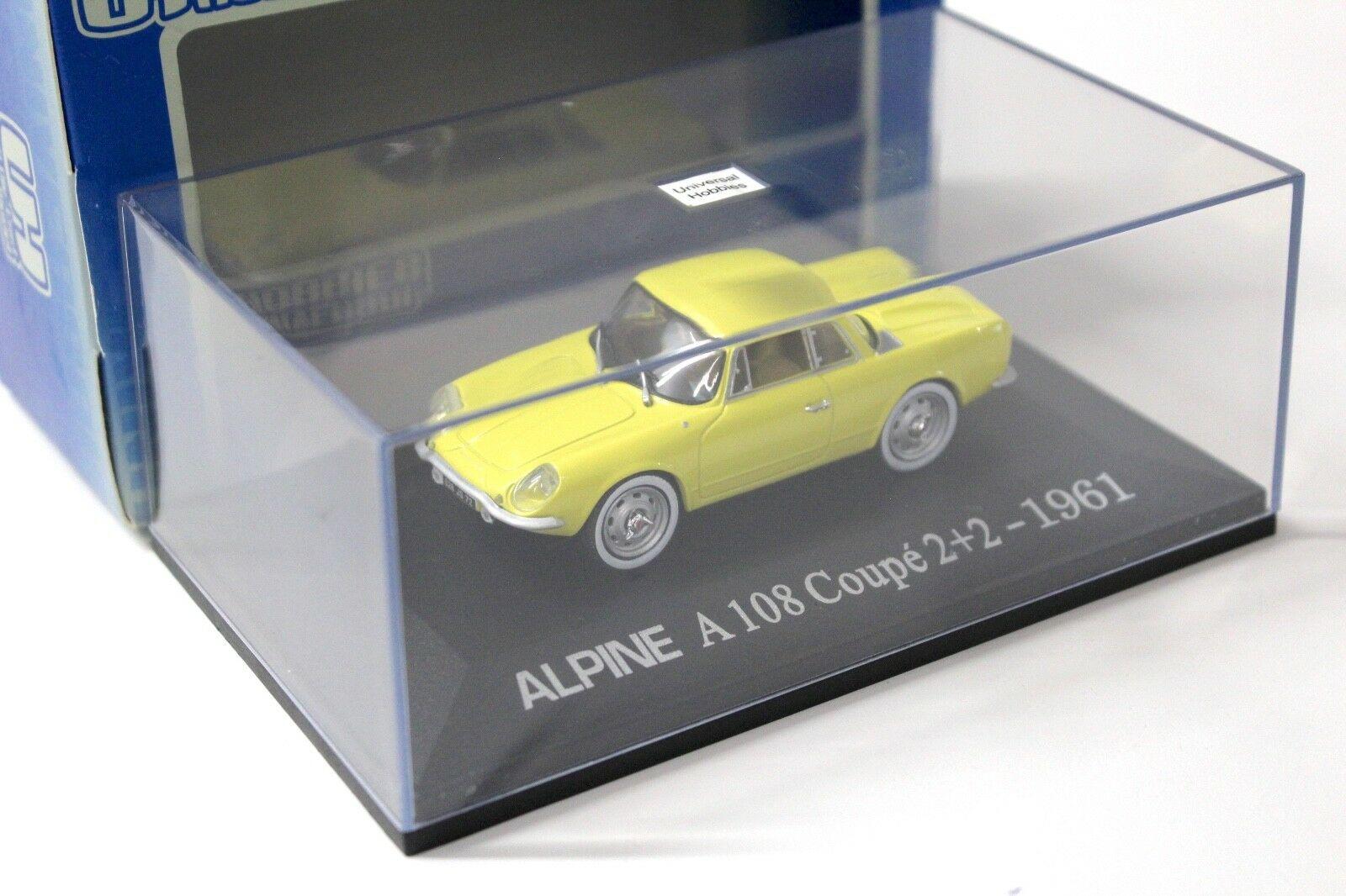 1:43 UH Universal Hobbies Alpine A108 Coupe 2+2 1961 yellow