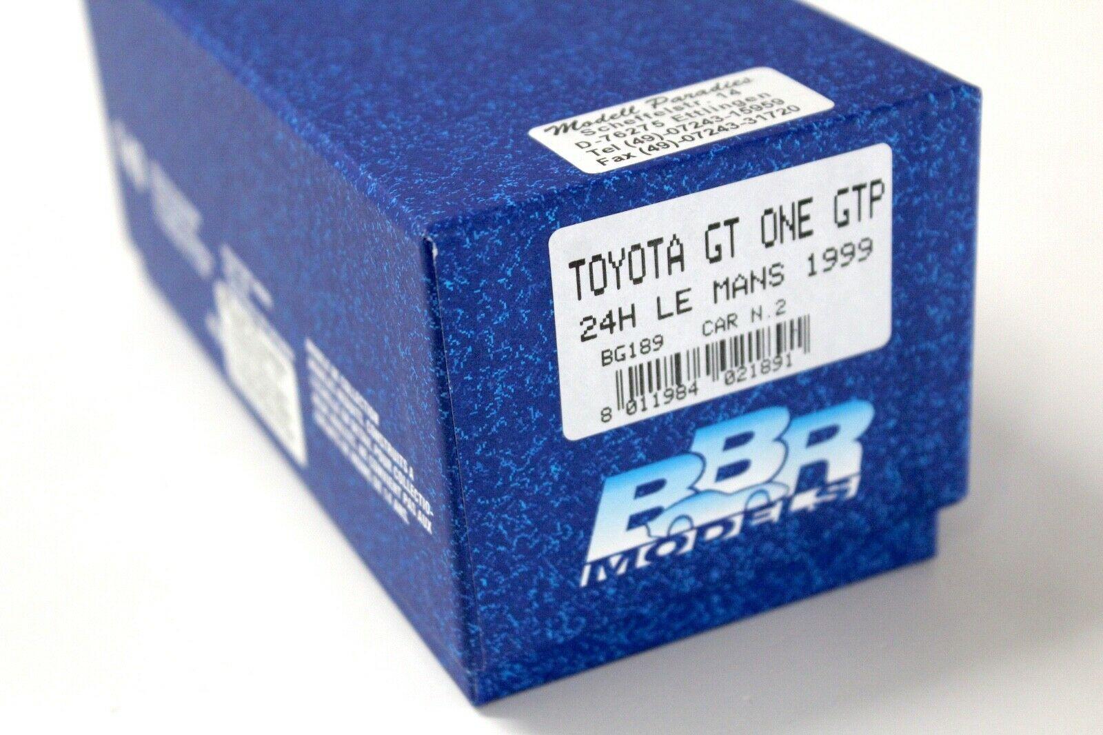 1:43 BBR Toyota GT ONE GTP 24h Le Mans 1999 #2 Boutsen