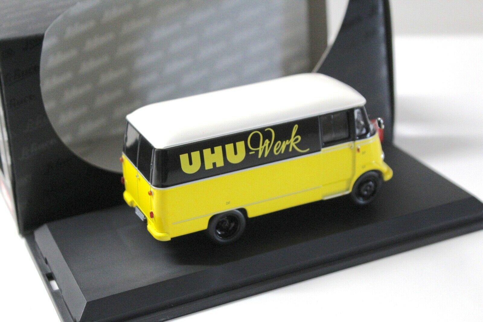 1:43 Schuco Mercedes L319 Van Kasten UHU Werk yellow