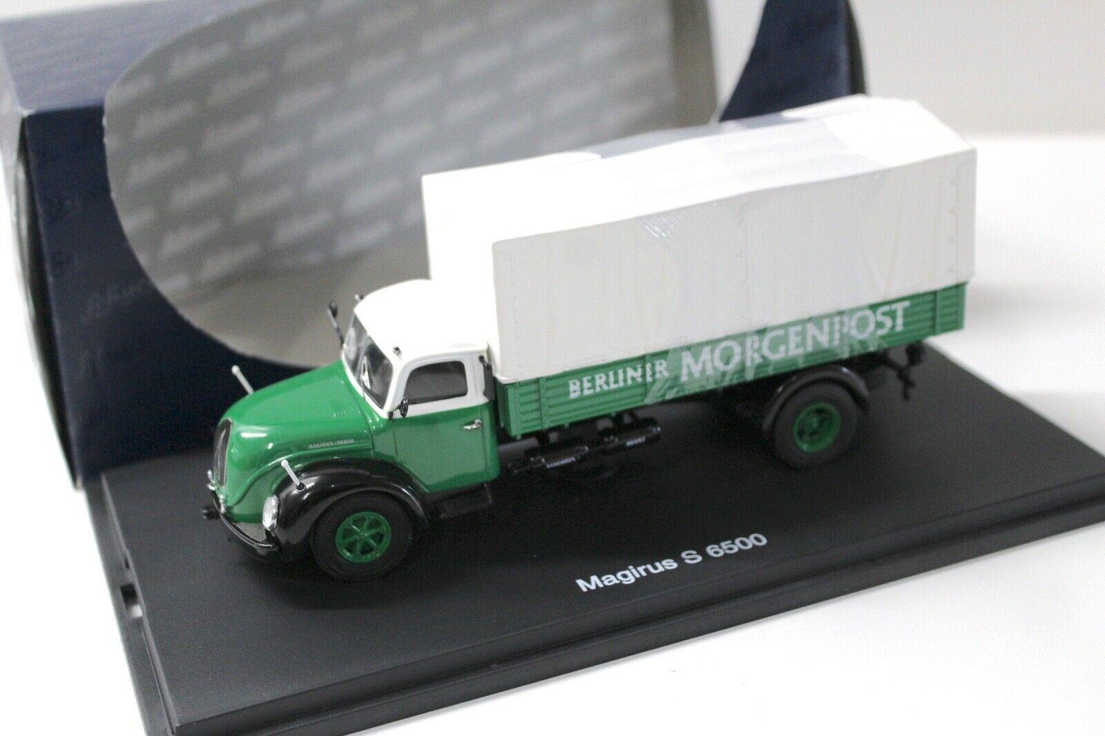 1:43 Schuco Magirus S6500 Plane Berliner Morgenpost green/ white