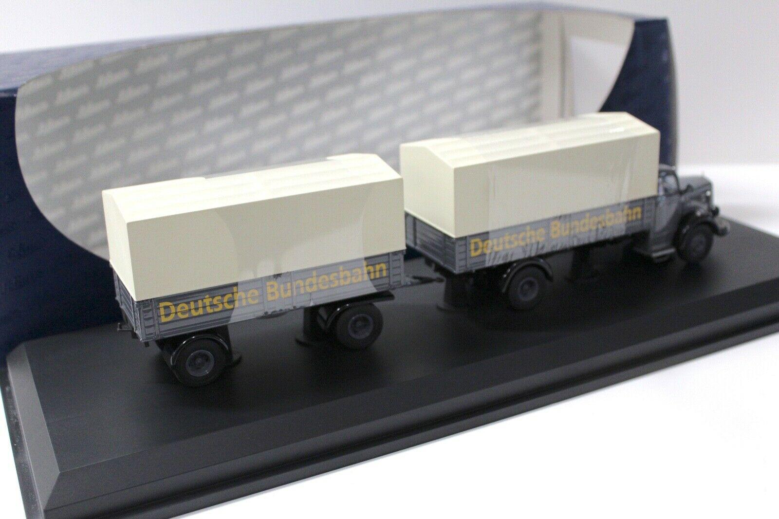 1:43 Schuco Mercedes L6600 mit Anhänger Deutsche Bundesbahn grey