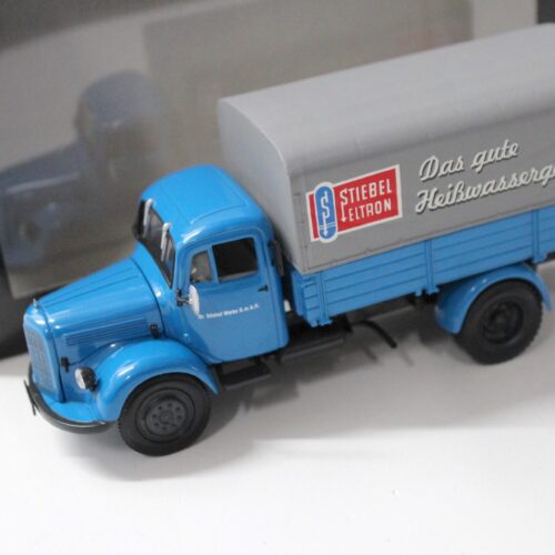 1:43 Minichamps Mercedes L3500 Canvas Truck "Stiebel Eltron" blue