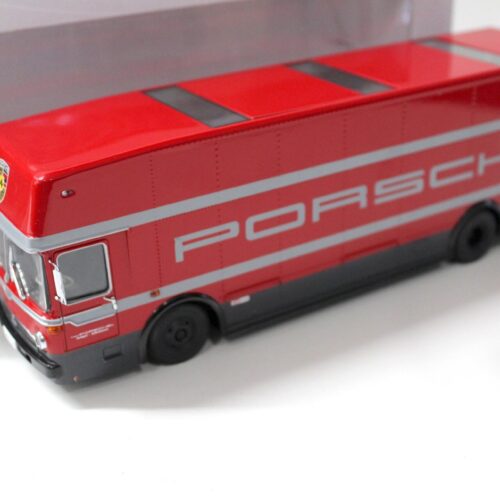 1:43 Premium ClassiXXs Mercedes O317 Renntransporter "PORSCHE" red