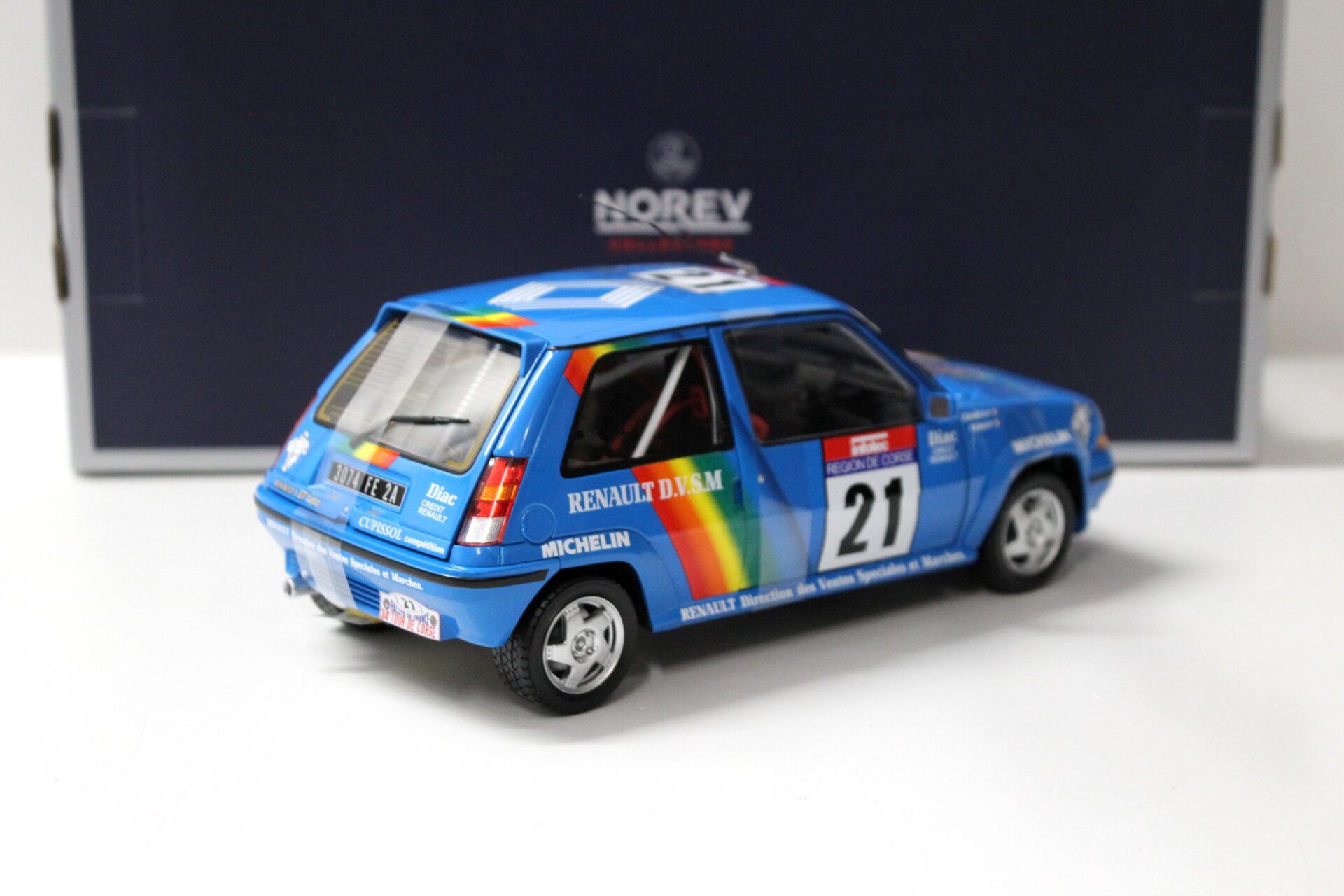 1:18 Norev Renault 5 R5 SuperCinq GT Turbo #21 Tour de Corse 1990