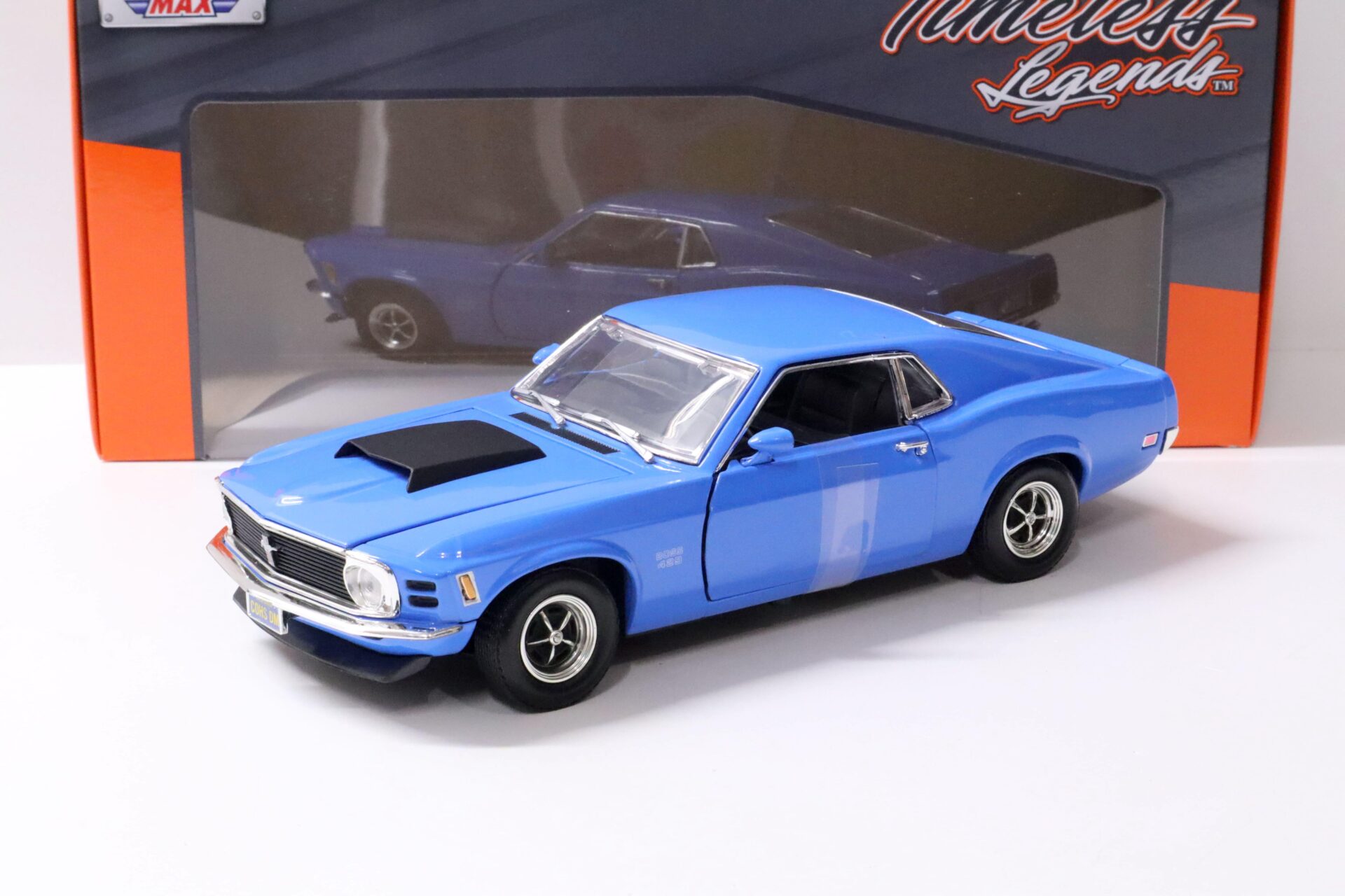 ID 58533 orig 1.jpg 1:18 Motor Max 1970 Ford Mustang Boss 429 Coupe blue