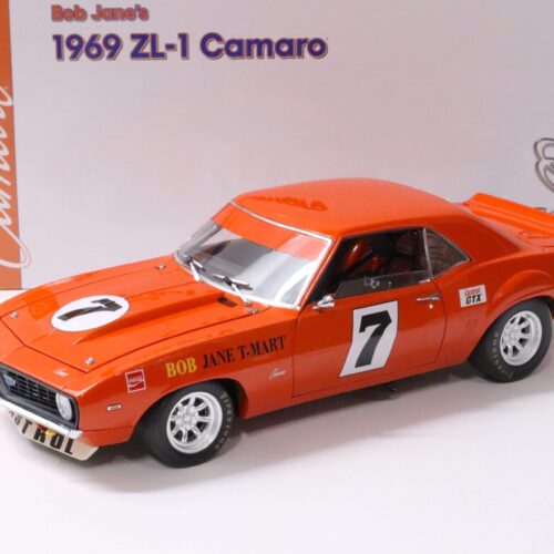 1:18 Classic Carlectables 1969 Chevrolet ZL-1 Camaro Bob Jane #7 orange