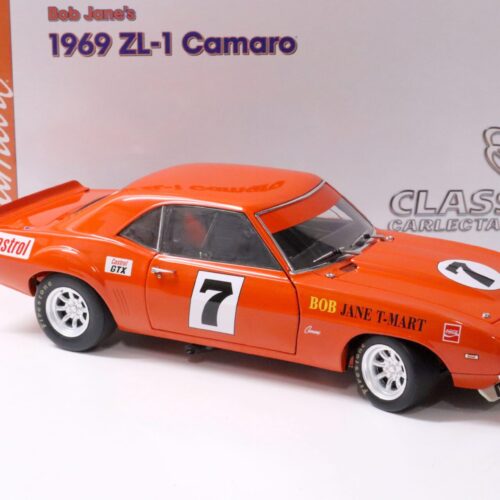 1:18 Classic Carlectables 1969 Chevrolet ZL-1 Camaro Bob Jane #7 orange