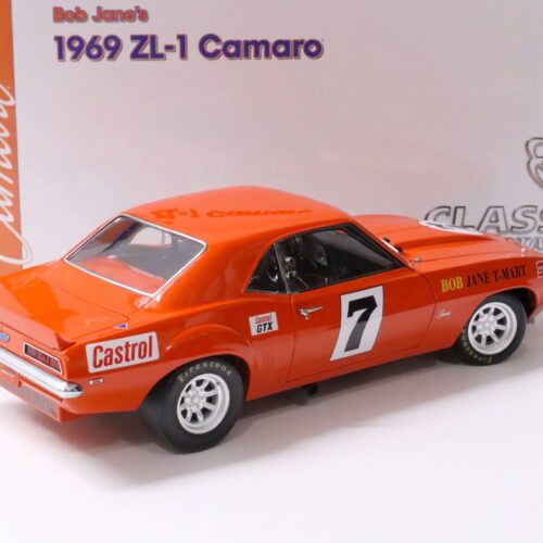 1:18 Classic Carlectables 1969 Chevrolet ZL-1 Camaro Bob Jane #7 orange