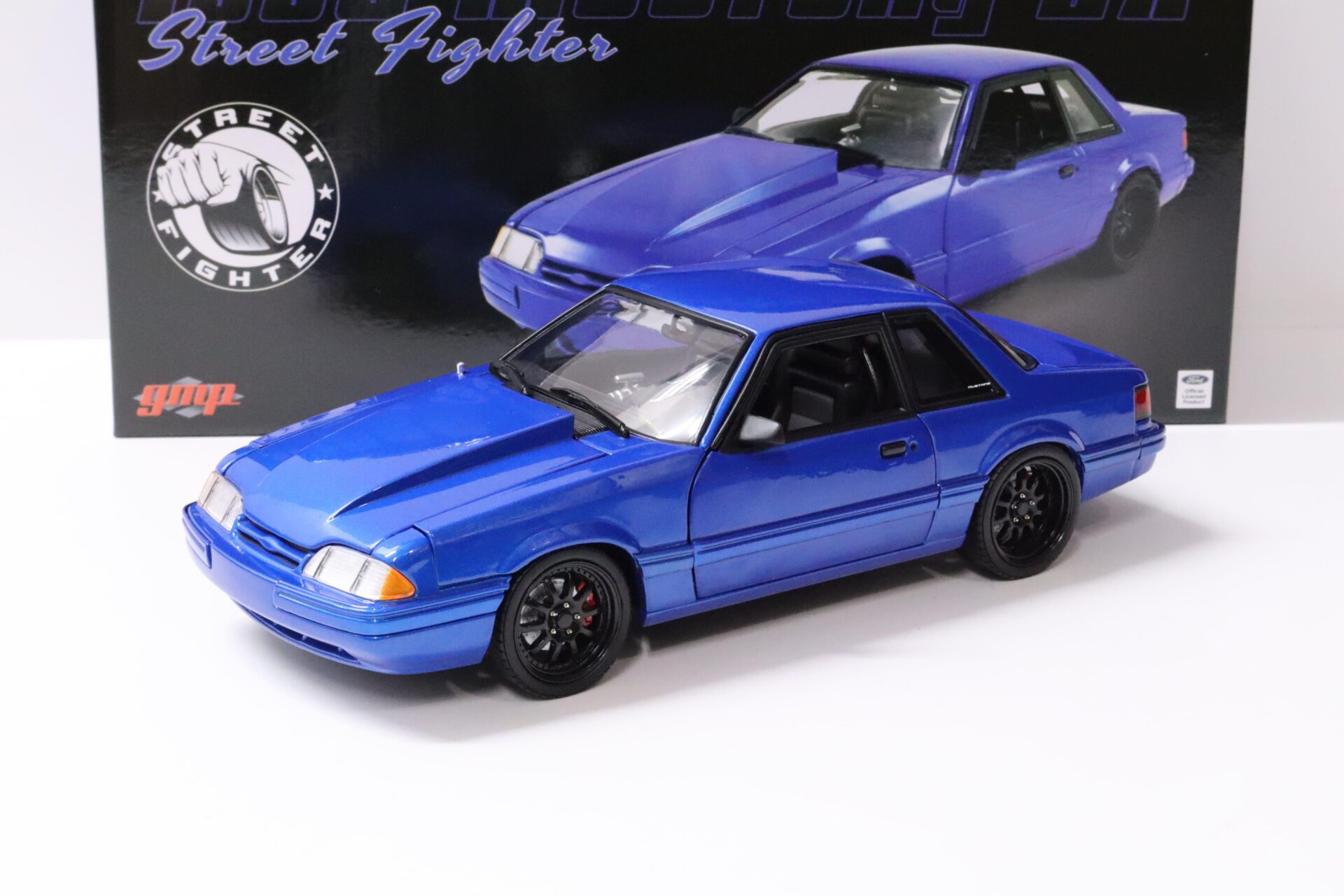 ID 58977 orig.jpg 1:18 GMP 1990 Ford Mustang 5.0 LX Coupe Street Fighter blue metallic