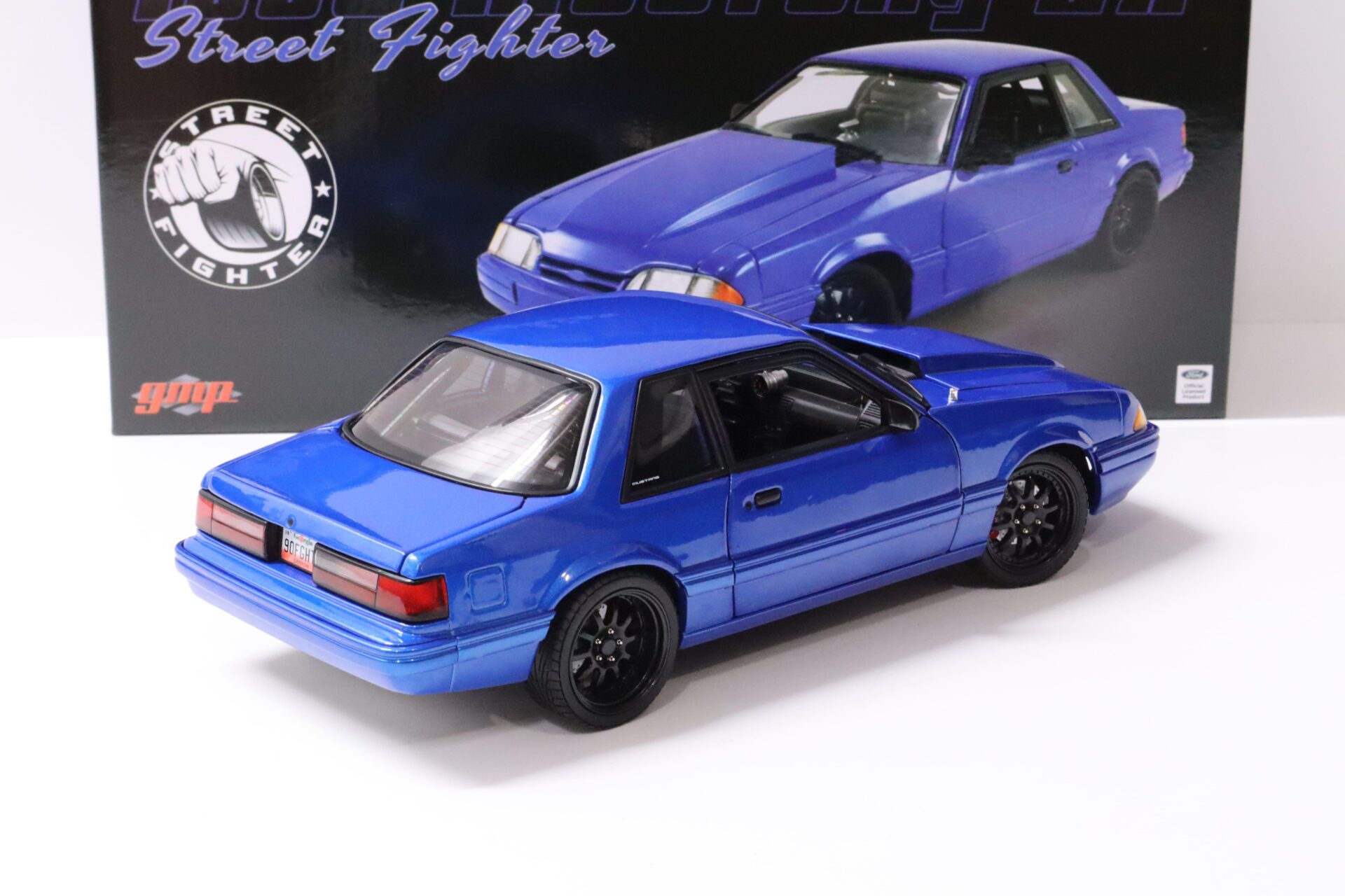 1:18 GMP 1990 Ford Mustang 5.0 LX Coupe Street Fighter blue metallic