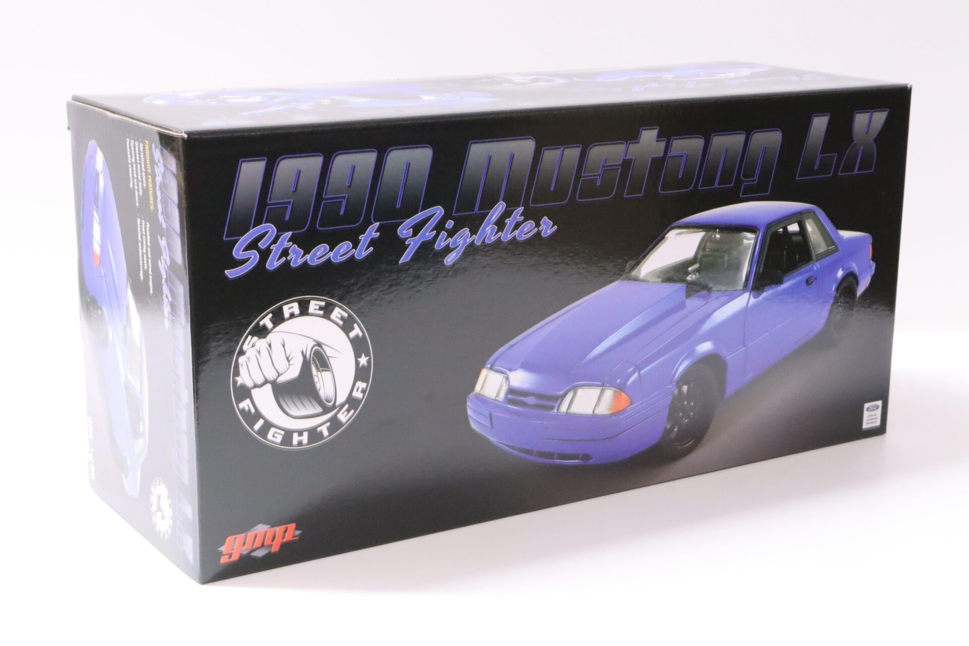 1:18 GMP 1990 Ford Mustang 5.0 LX Coupe Street Fighter blue metallic