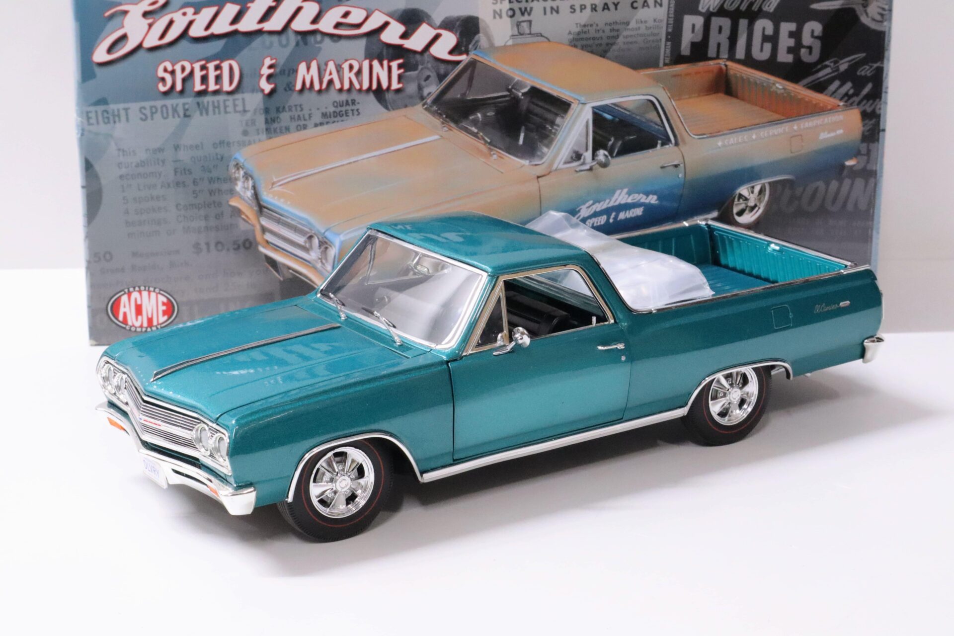 ID 60078 orig.jpg 1:18 ACME 1965 Chevrolet El Camino "Southern Speed & Marine" blue Limited 210 pcs.