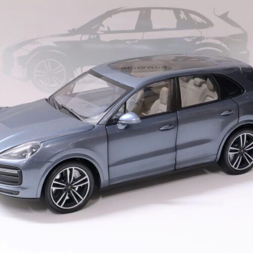 1:18 Minichamps Porsche Cayenne Turbo S blue metallic 2017 - FULL OPENINGS