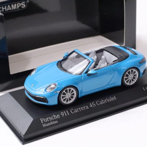 1:43 Minichamps Porsche 911 (992) Carrera 4S Cabriolet 2019 Miami blue