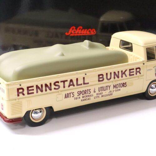1:18 Schuco VW T1 Renntransporter "Bunker" Porsche beige