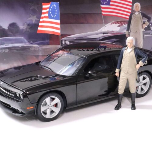 1:18 ACME 2010 Dodge Challenger SRT8 Coupe black + George Washington Figure