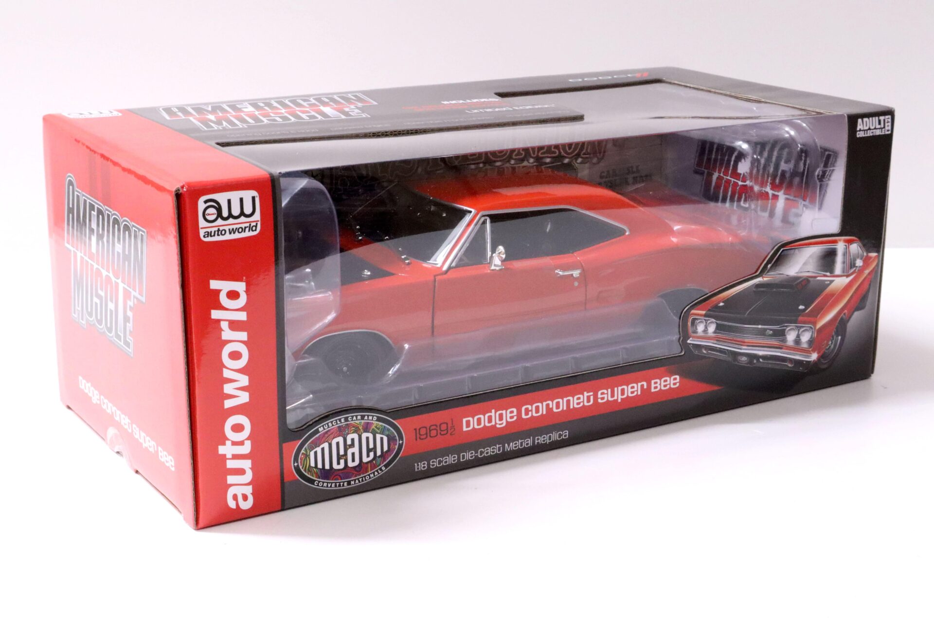 1:18 Auto World 1969 1/2 Dodge Coronet Super Bee MCACN red/ black