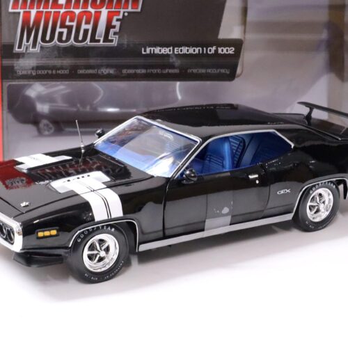 1:18 Auto World 1971 Plymouth GTX 440 Coupe black/ blue