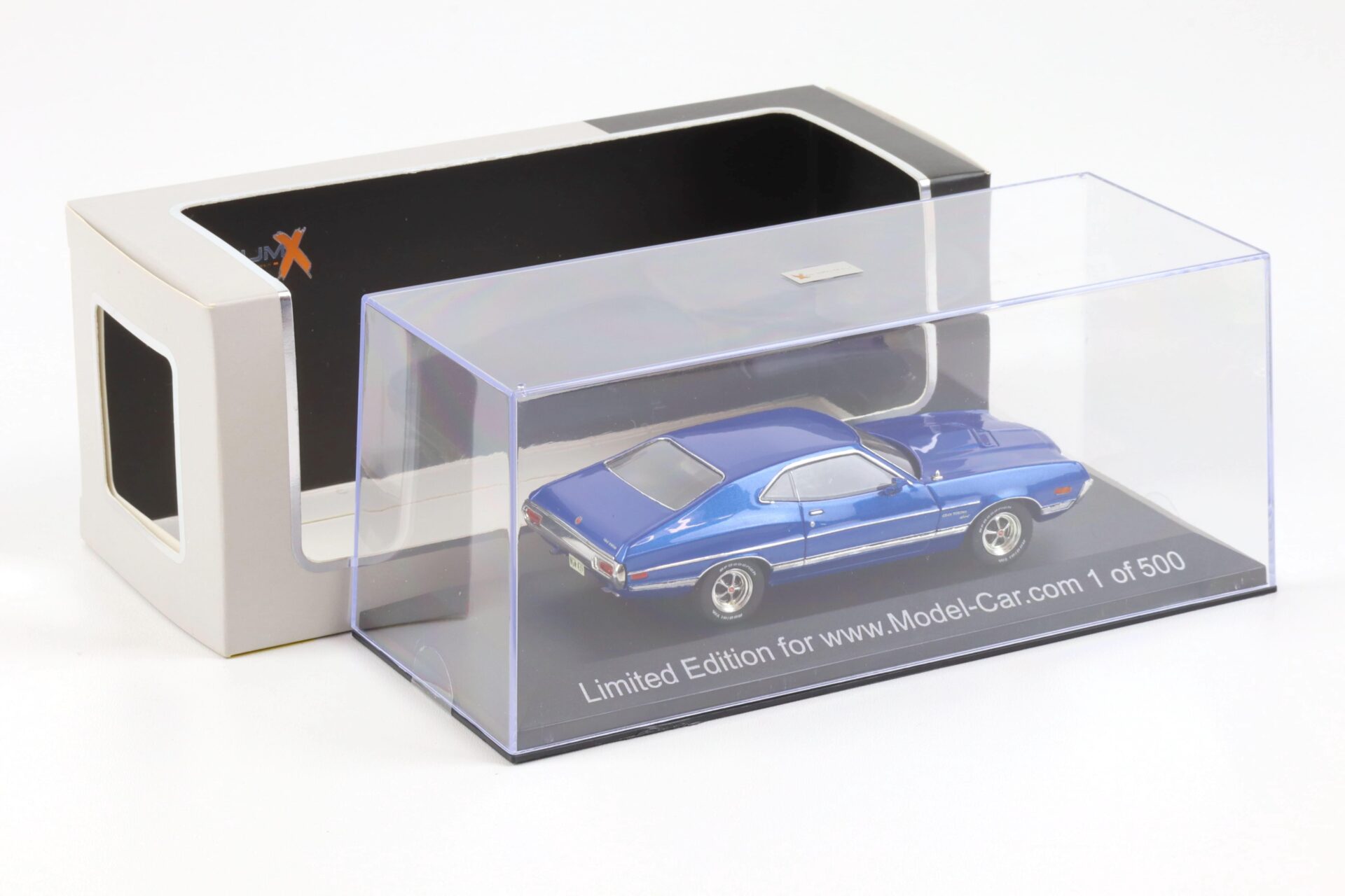 (A4A41) 1:43 PremiumX 1972 Ford Gran Torino metallic blue