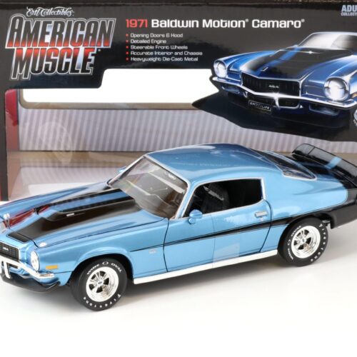1:18 Auto World 1971 Chevrolet Camaro Baldwin Motion Camaro blue metallic