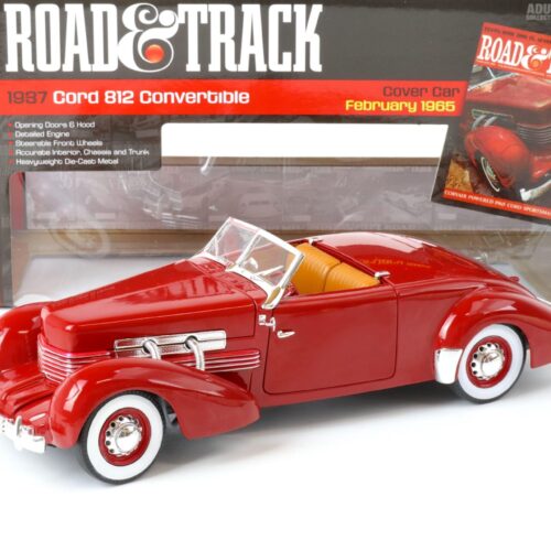 1:18 Auto World 1937 Cord 812 Convertible Car Cover Road Track red