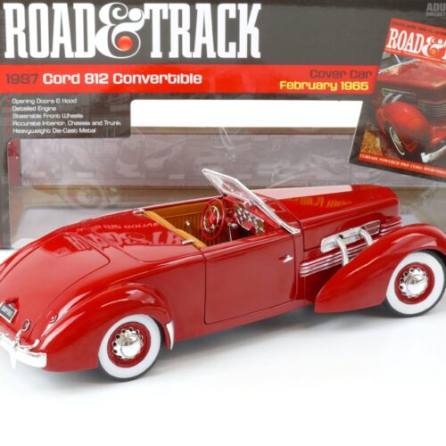 1:18 Auto World 1937 Cord 812 Convertible Car Cover Road Track red