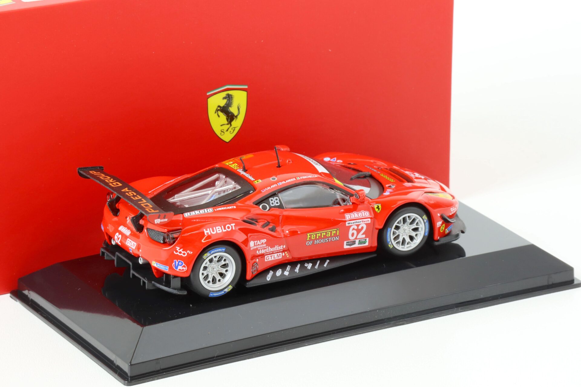 1:43 Bburago Ferrari 488 GTE 24h Daytona 2017 G.Fisichella #62 red