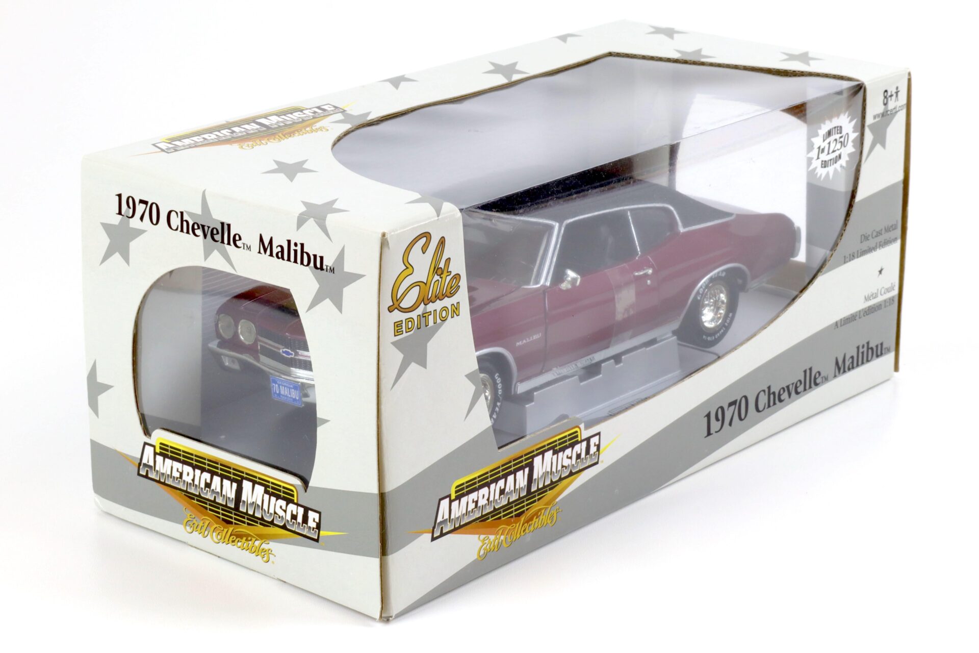 1:18 ERTL Elite 1970 Chevrolet Malibu 350 Coupe burgundy red/ black roof