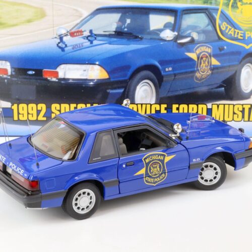 1:18 GMP 1992 Ford Mustang 5.0 Coupe Michigan State Police blue
