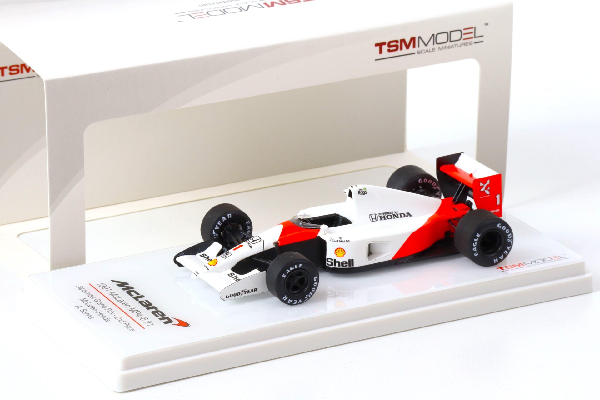 1:43 TSM 1991 McLaren MP4/6 Japanese Grand Prix GP 2nd Place #1 A.Senna