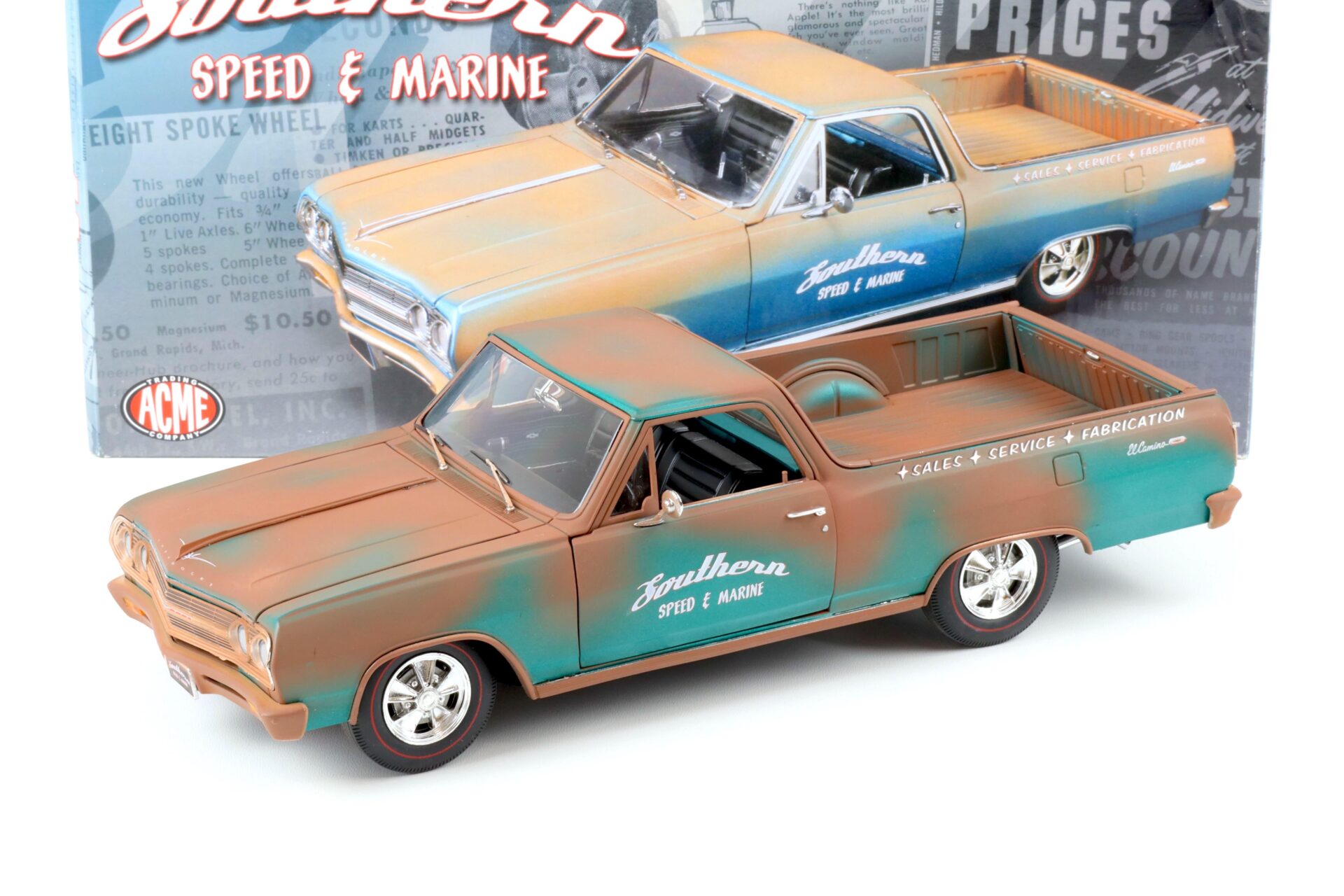 1:18 ACME 1965 Chevrolet El Camino Southern Speed & Marine blue/ brown