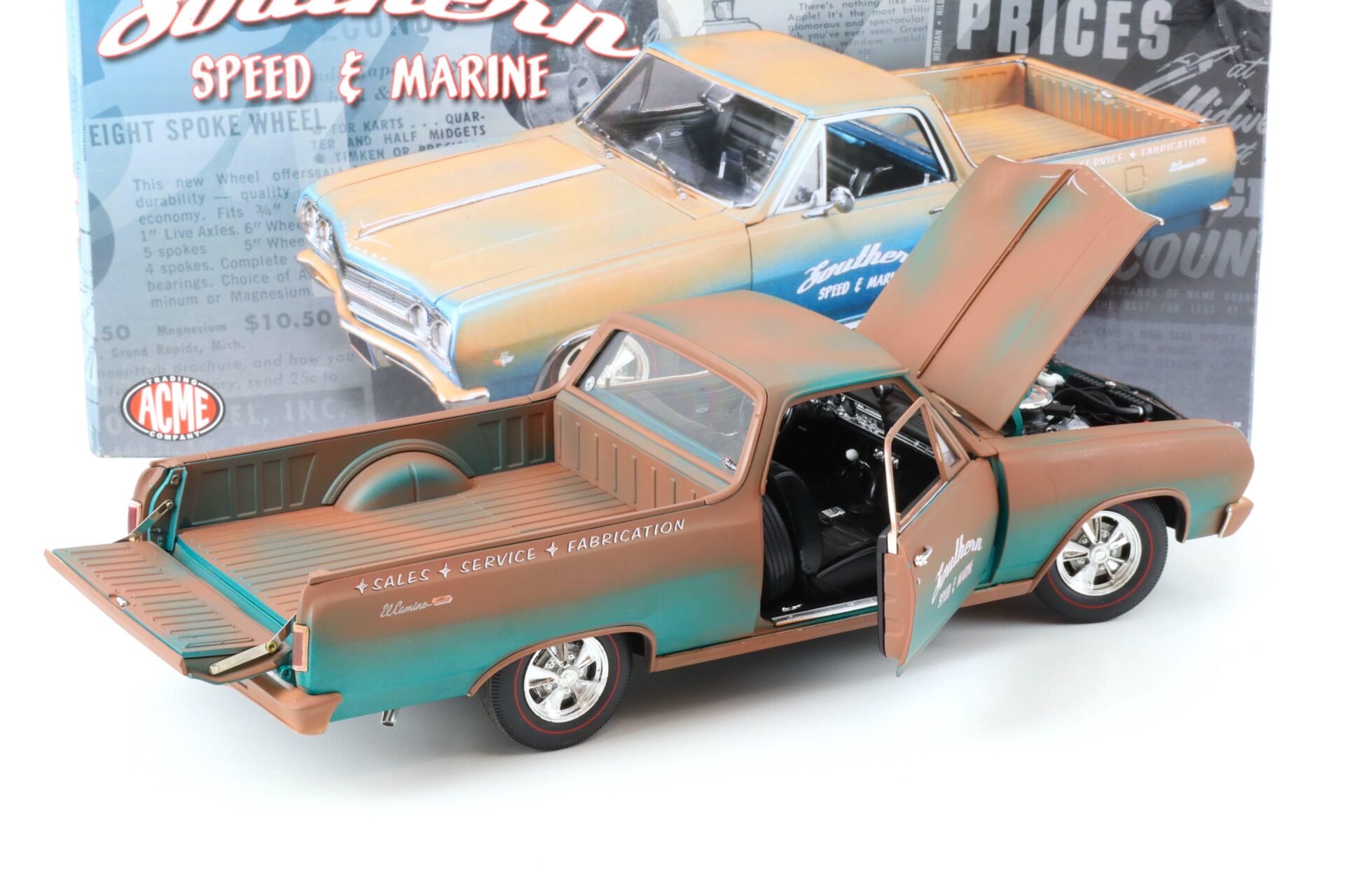 1:18 ACME 1965 Chevrolet El Camino Southern Speed & Marine blue/ brown