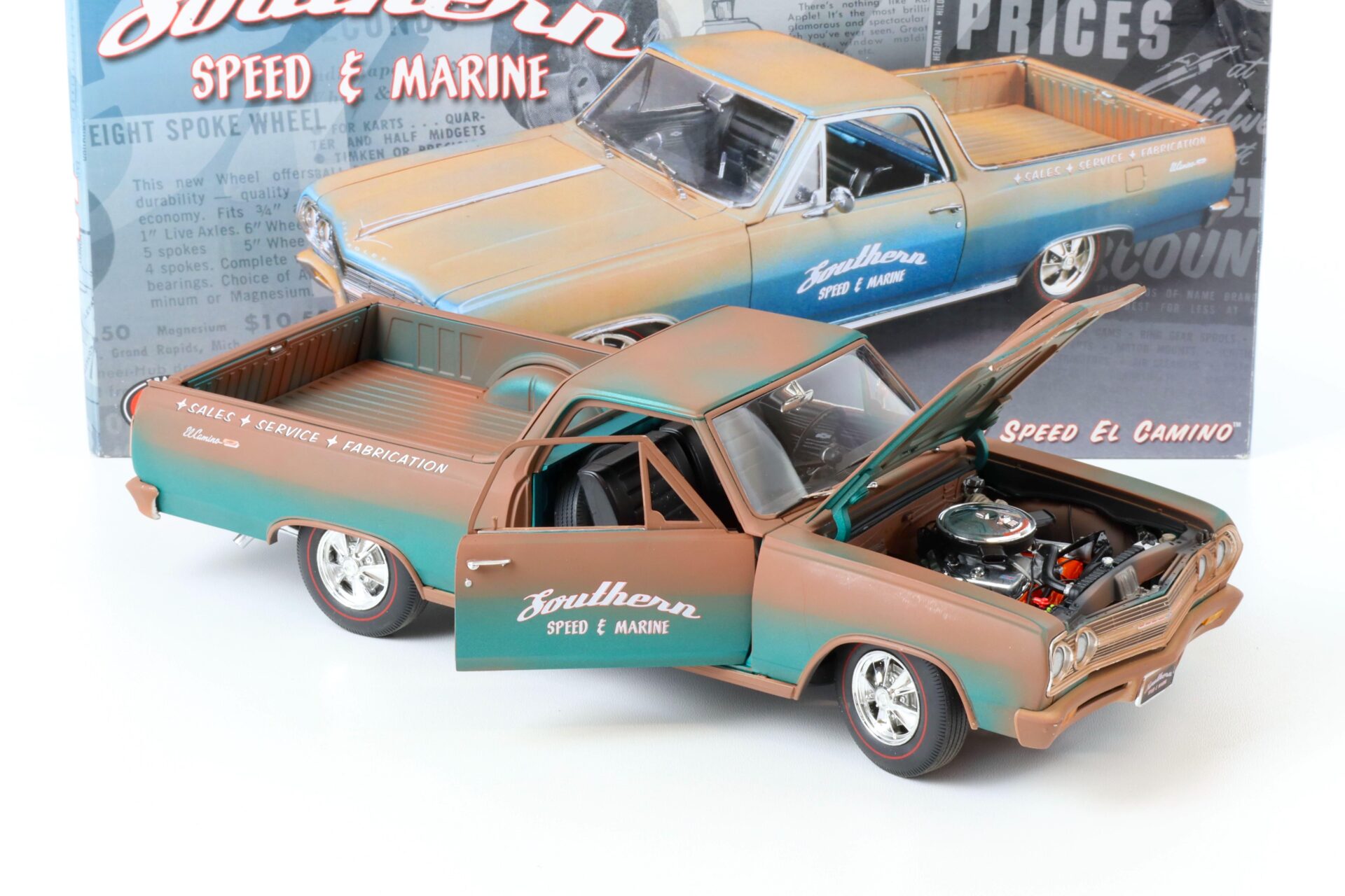 1:18 ACME 1965 Chevrolet El Camino Southern Speed & Marine blue/ brown