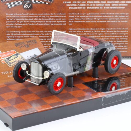 1:18 Highway61 Ford Model A Roadster Hot Rod Origins of Speed black 50161