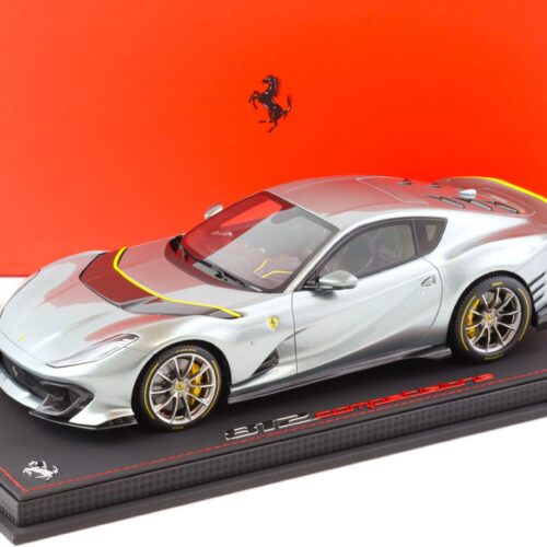 1:18 BBR Ferrari 812 Competizione 2021 Grigio Coburn/ yellow horiz. stripe - Limited 140 pcs.