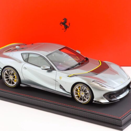1:18 BBR Ferrari 812 Competizione 2021 Grigio Coburn/ yellow horiz. stripe - Limited 140 pcs.