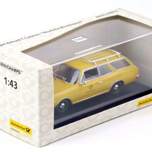 1:43 Minichamps Opel Rekord C Caravan Deutsche Post yellow